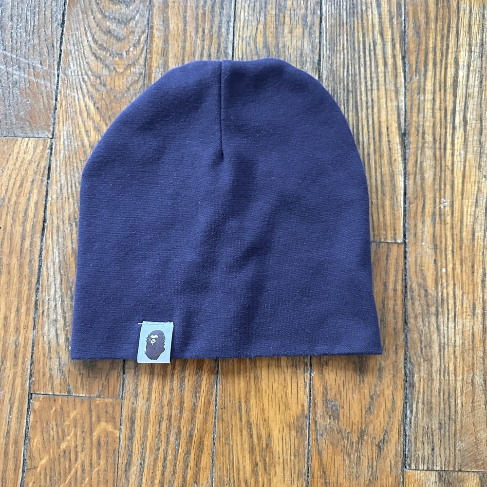 Kids Navy Blue Beanie Hat with Logo Patch